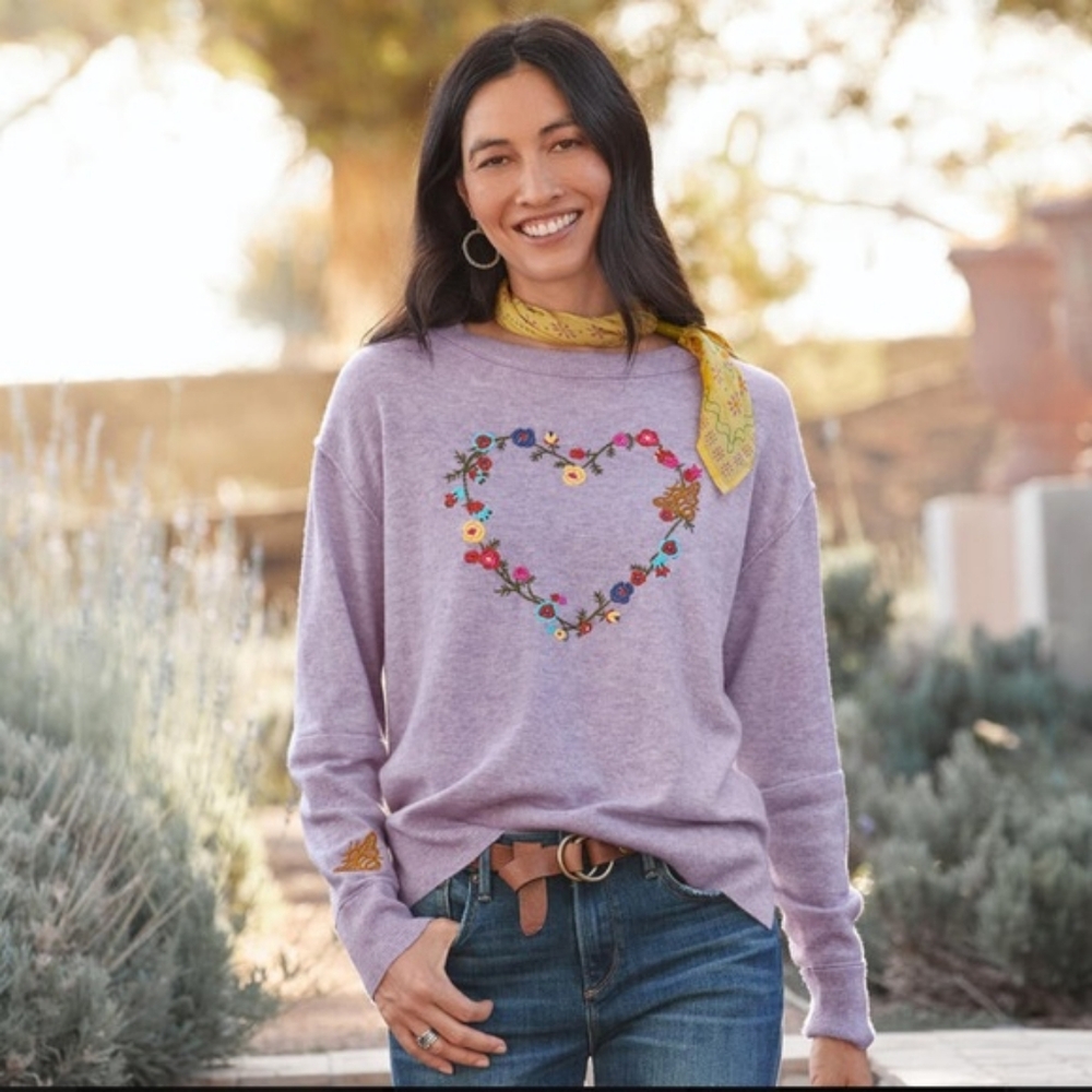 New Sundance Blooming Love Sweater 2024 Medium Lilac
